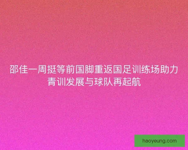 邵佳一周挺等前国脚重返国足训练场助力青训发展与球队再起航
